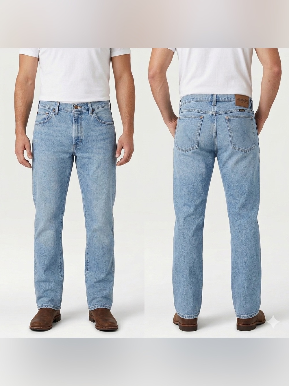Wrangler Men's Light Wash Straight Jeans
